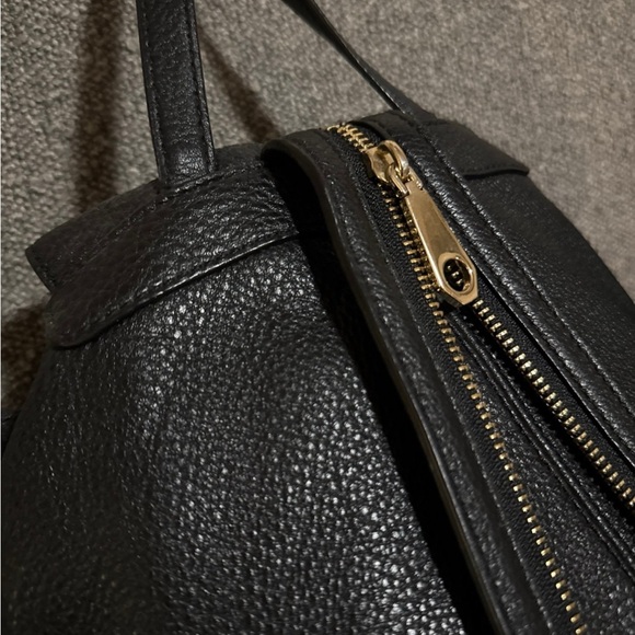Rebecca Minkoff Black Leather Backpack with Gold Accents - Picture 4 of 5
